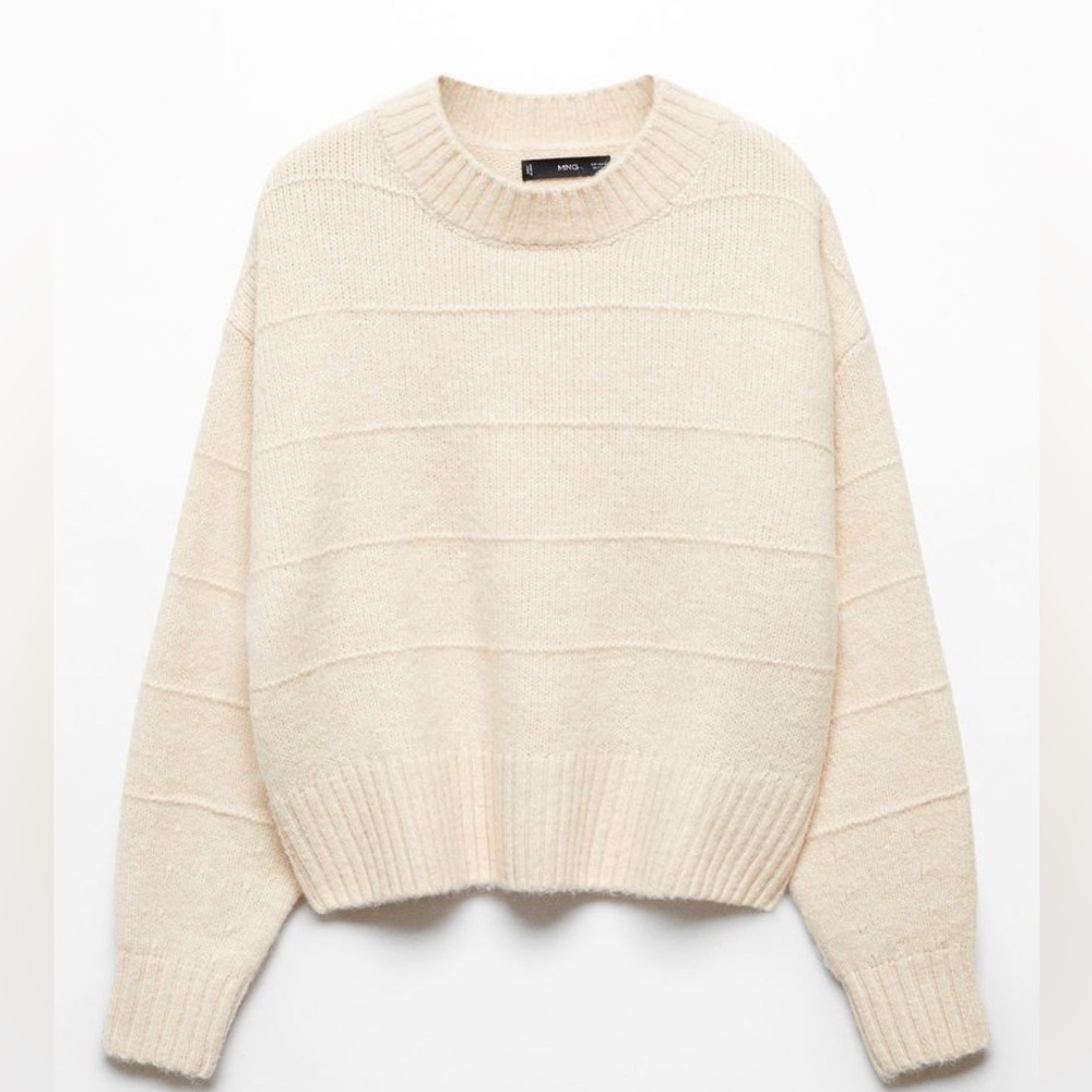MANGO Osito Decorative Seam Sweater cream